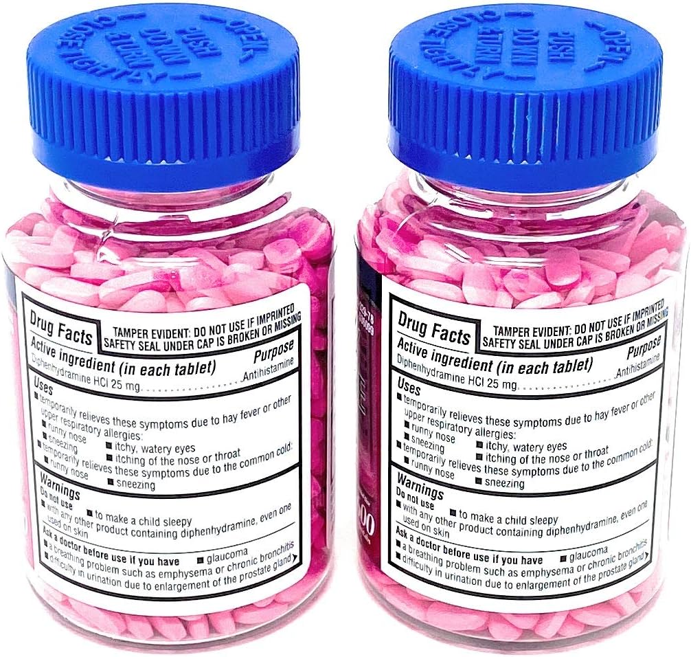 Kirkland Signature Allergy Medicine Diphenhydramine 25 Mg 600 Count (Pack of 2): Health & Personal Care