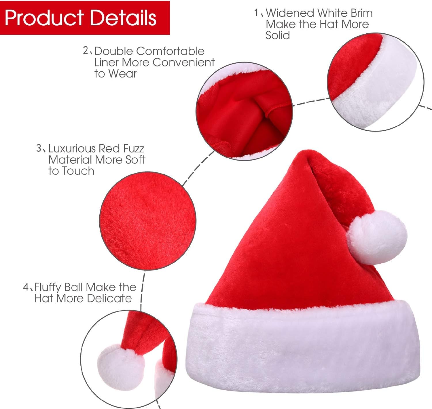 CITÉTOILE Santa Hat, Christmas Hat - Image 4