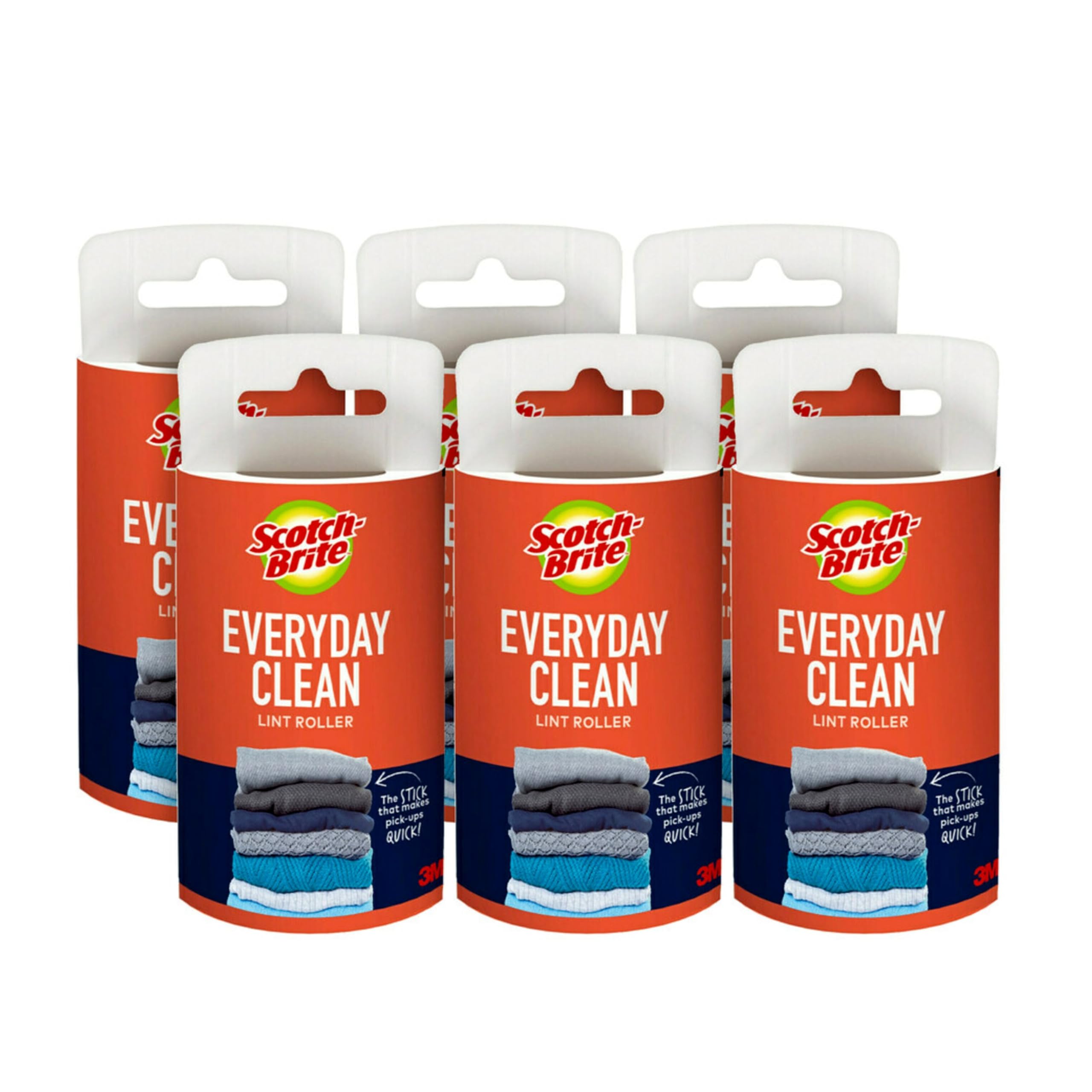 Photo 1 of Scotch-Brite Everyday Clean Lint Roller Refills 6 Roller Refills 420 Sheets White