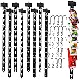 12 Packs Station Hanging Merchandise Strips with 20 S Hooks Retail Display with Label Header 24.8 Inch Plastic Merchandise Display Strips for Store Snack Bags Lightweight Product Supplies (Black)