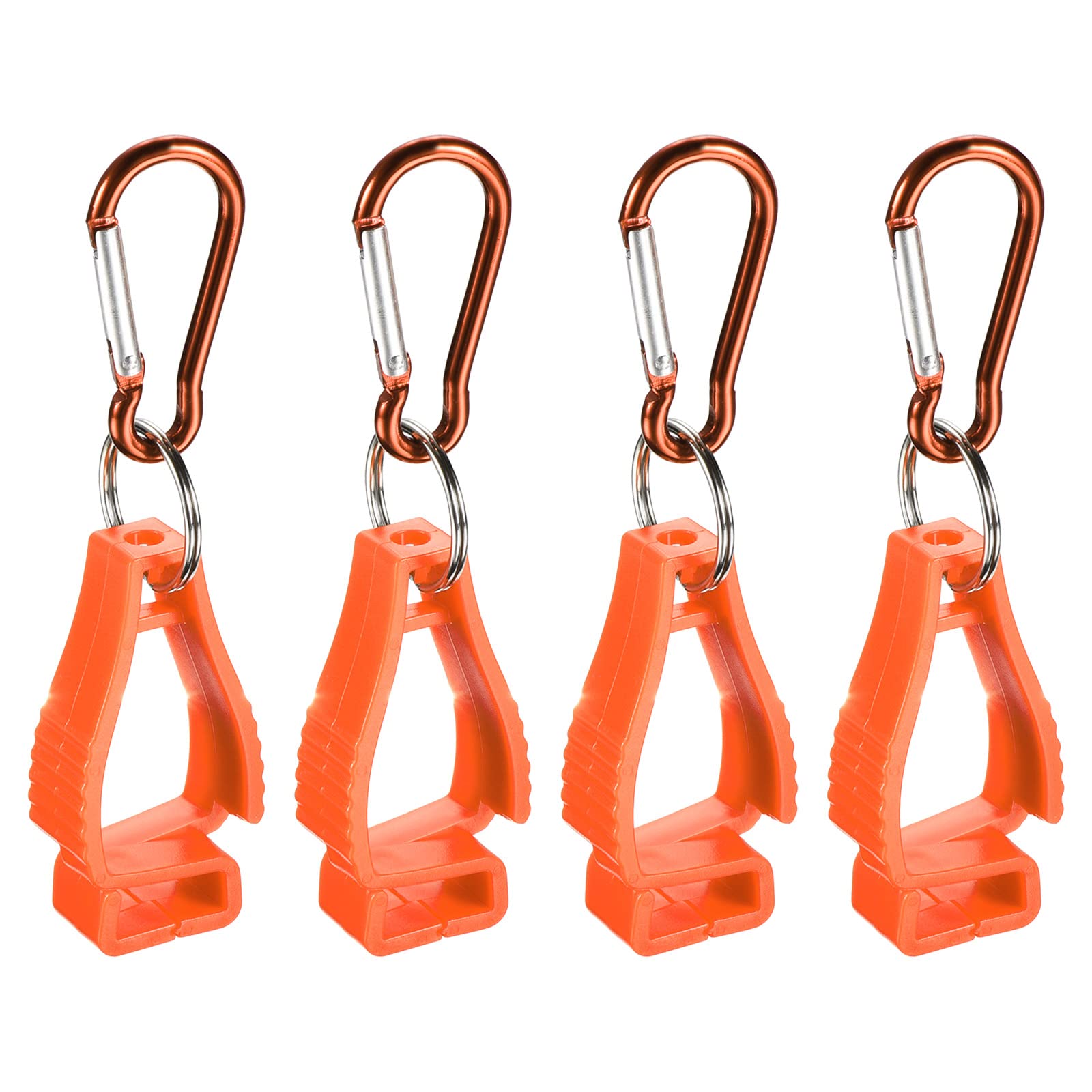 M METERXITY 4 Pack Glove Clips - Grabber Clip Holder Gloves Keeper Helmets Hanger Catcher Apply to Worker Construction(Orange)
