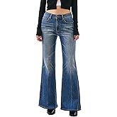 UPNET Women's High Waisted Bell Bottom Jeans Wide Leg Flare Bootcut Denim Pants w/Tummy Control Stretchy Trendy 2025