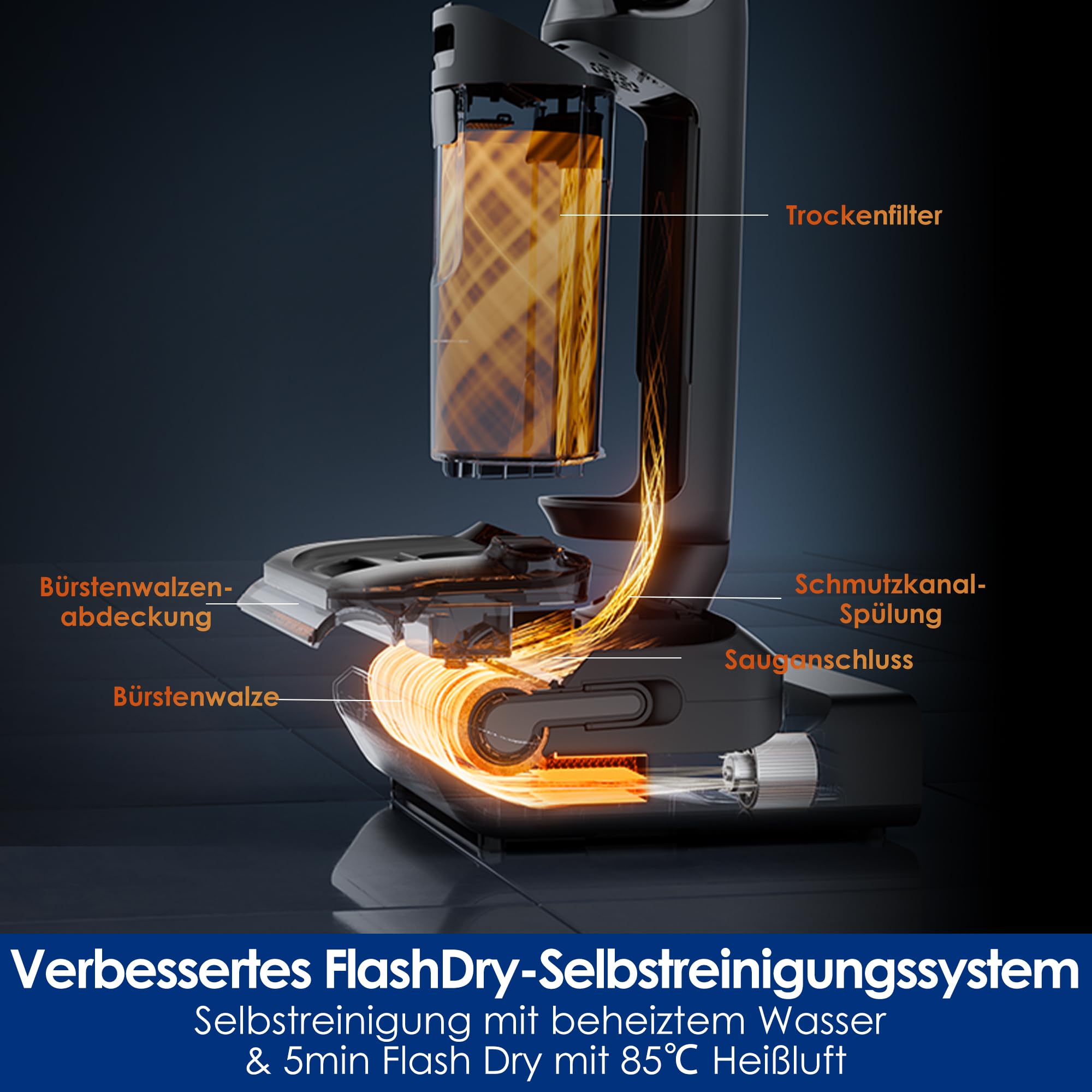 Tineco FLOOR ONE Switch S7 Stretch Nass Trockensauger & Akkusauger Set 5-in-1, FlashDry Selbstreinigung, DualBlock Anti-Tangle, 50 Min Laufzeit 22kPa Multifunktionaler Bodenreiniger für das Ganze Haus 8