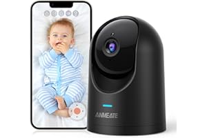 ANMEATE 3K 5MP Security Camera, Pet/Dog/Baby Camera with Phone app,Color Night Vision, Human/Pet Auto Tracking, 2-Way Audio, Night Vision, Cloud & SD Card Storage