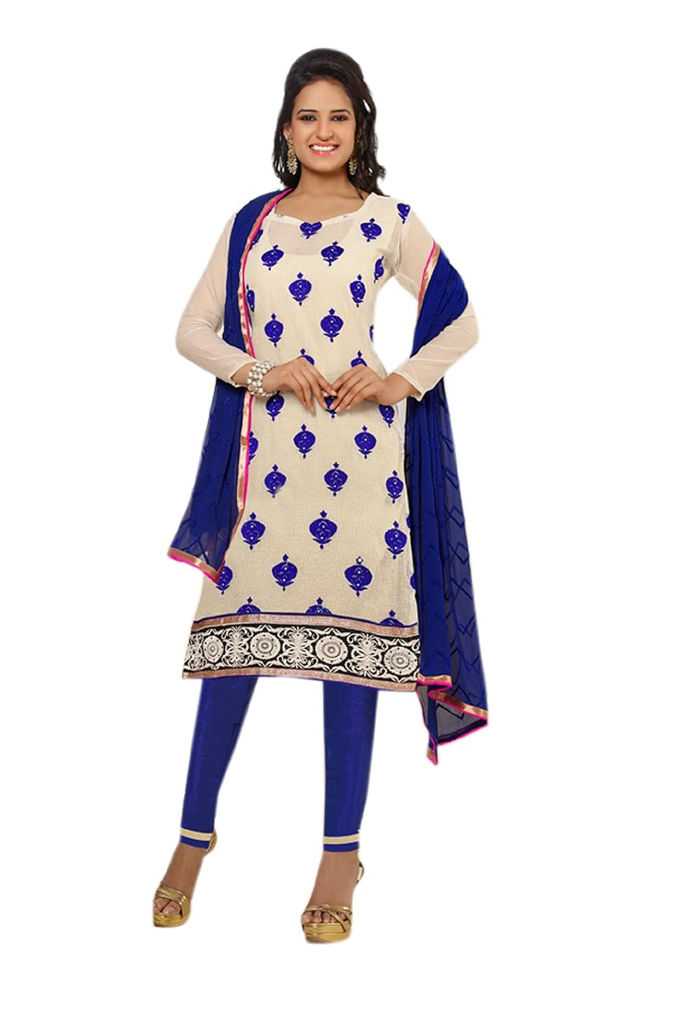 florence women's chanderi cotton salwar suit dupatta material (sb-2497)