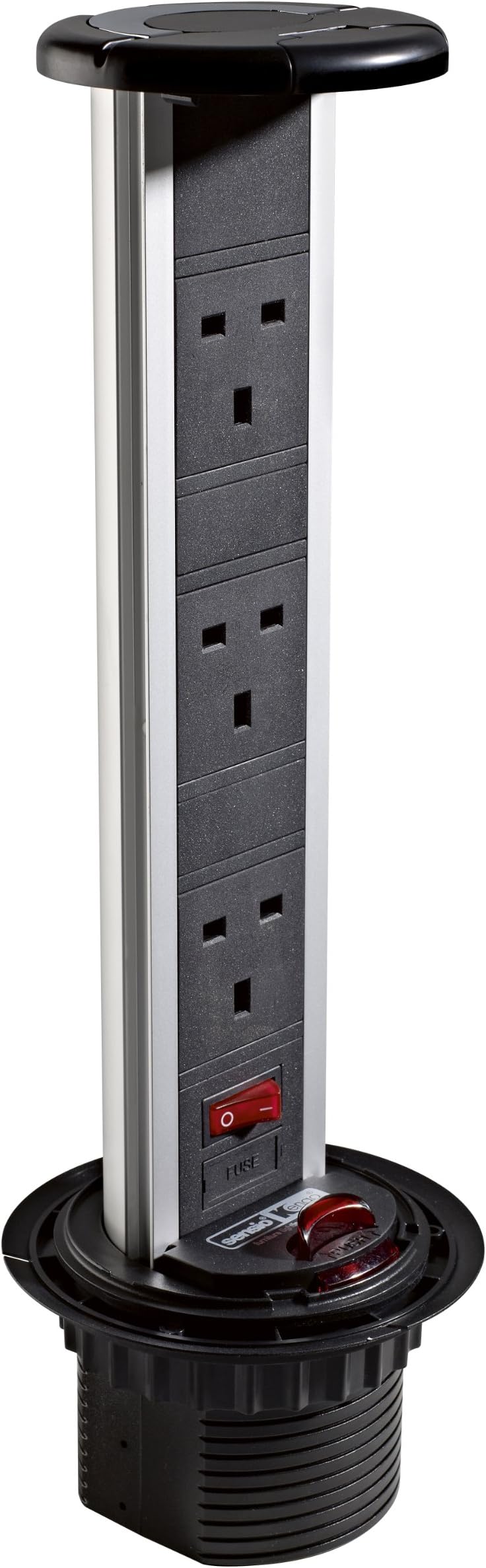 Sensio SE80050BK 3 Power Socket with Aluminium PowerPod - Black