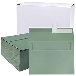 Winlyn 100 Pcs Sage Green A7 Invitation Envelopes 5