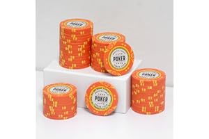 JIESITE 14 Gram Clay Poker Chips Monte Carlo Poker Chips Casino Grade Poker Chip Numbered Chips and Blank Chips for Texas Hold'em, Blackjack Poker Games Pack of 50 Pieces