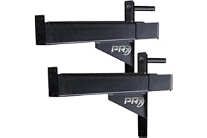 PRx Performance Squat Rack Spotter Arm Pairs, Fits Profile ONE 2x3, 5/8" Upright Holes, Safety Spotter, Durable UHMW Protection, Power Rack Attachments, Bench Press, Home Gym Strength Training - Black