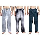 Tony & Candice Mens Pajama Pants Set Lightweight Sleep Lounge Cotton Pants, PJ Bottoms with Pockets Drawstring