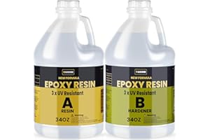 TAKIMO 68OZ 3×UV Resistant Resin Kit,No Bubble & Crystal Clear Epoxy Resin for Coating, Casting, Table Top,DIY, Bar Top, River Tables, Resin Art, Wood with High Gloss Finish
