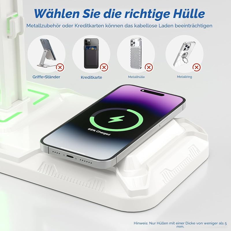 Gaming Headset Halterung & Controller Halter mit Wireless Ladegerät