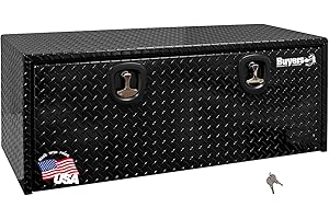 BUYERS PRODUCTS COMPANY Buyers Products 1725120 Black Diamond Tread Aluminum Underbody Truck Tool Box, 18 x 24 x 48 Inch, Made In The USA, Truck Box For Storage & Organization, Durable Job Box for Truck