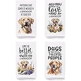 SPBL&L Golden Labrador Retriever Dog Kitchen Towels Set of 4, Labrador Retriever Gifts for Women,Labrador Decor Tea Dish Towels for Kitchen,Labrador Decorative Hand Towels for Bathroom, 16x24 Inches