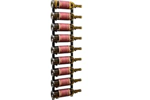 Jagged Ridge Wine Rooms - Premium Wall Mounted Metal Wine Rack - 9 Wine Bottles Holder - Modern Wine Rack, Matte Black - Spac