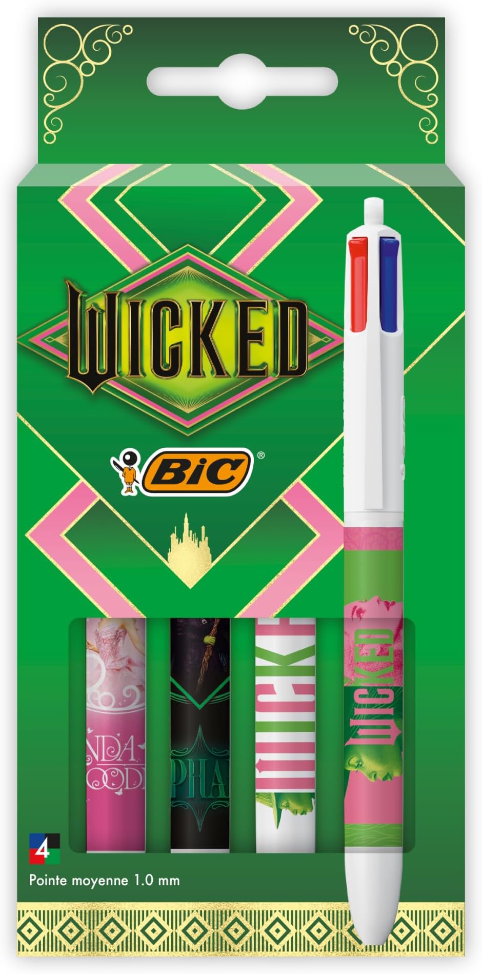 BIC Wicked 4 Colour Retractable Ballpoint Pen Pack of 4