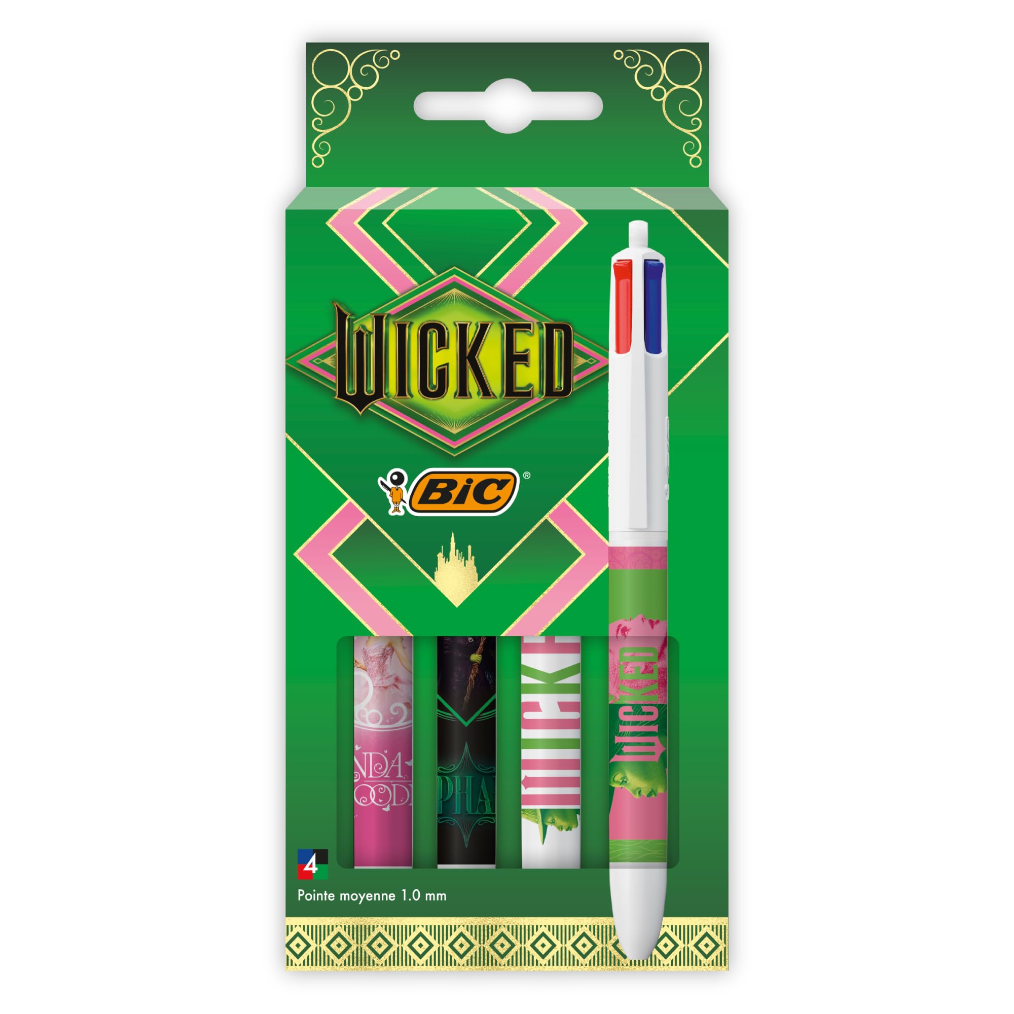 BIC Wicked 4 Colour Retractable Ballpoint Pen Pack of 4
