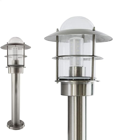 Aussenleuchte Standleuchte Wegeleuchte Garten Standlampe Gartenleuchte Edelstahl Glas E27 251 Amazon De Beleuchtung