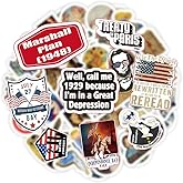 53 American History Stickers, Funny US History Nerd Gift, Vinyl USA History Decor for Students & Teachers, Bookish Stickers for Water Bottles & Laptop | History Teacher Decal