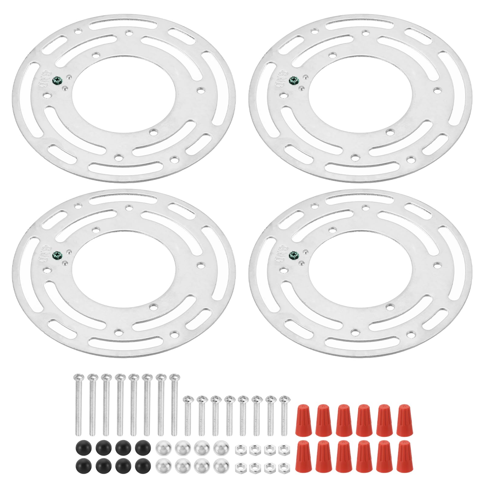 PATIKIL 4 Inch Light Fixture Mounting Bracket, 4 Set Round Ceiling Light Plate Kit Wall Steel Crossbar Hardware for Pendant Lamp Chandelier