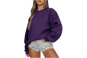 Numaller Oversized Sweatshirt for Women Crewneck Cute Sweatshirts Loose Fit Fall Hoodies Drop Shoulder Fleece Pullover