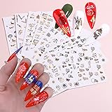 Holographic Christmas Nail Adhesive Sticker, Laser