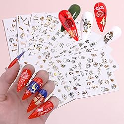 Holographic Christmas Nail Adhesive Sticker, Laser
