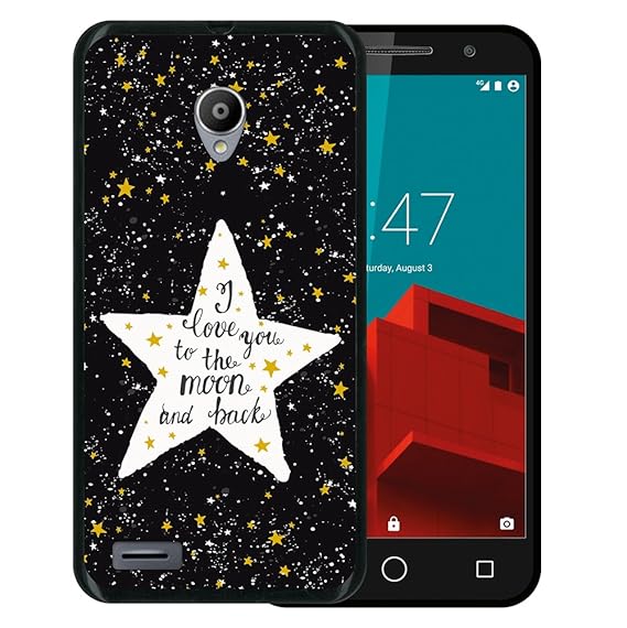 WoowCase Vodafone Smart Prime 6 Hülle, Handyhülle Silikon für [ Vodafone Smart Prime 6 ] Star Satz - I Love You to The Moon a