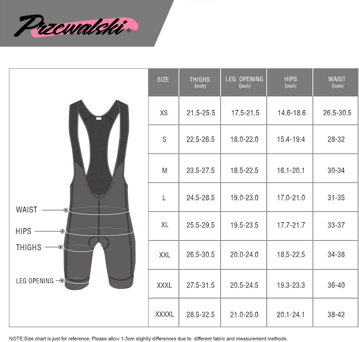 Przewalski Men's Cycling Bib Shorts, 4D Padded Compression Bike Tights Breathable Bicycle Pants UPF 50+, Classic Series: Clothing