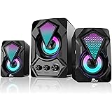 NJSJ Computer Speakers, 2.1 USB-Powered Desktop Speakers with Subwoofer, Small Stereo Multimedia Speaker System with Dynamic 