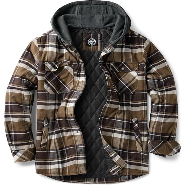 ZENTHACE Mens Shirt Jacket Cotton Lightweight Flannel Lined