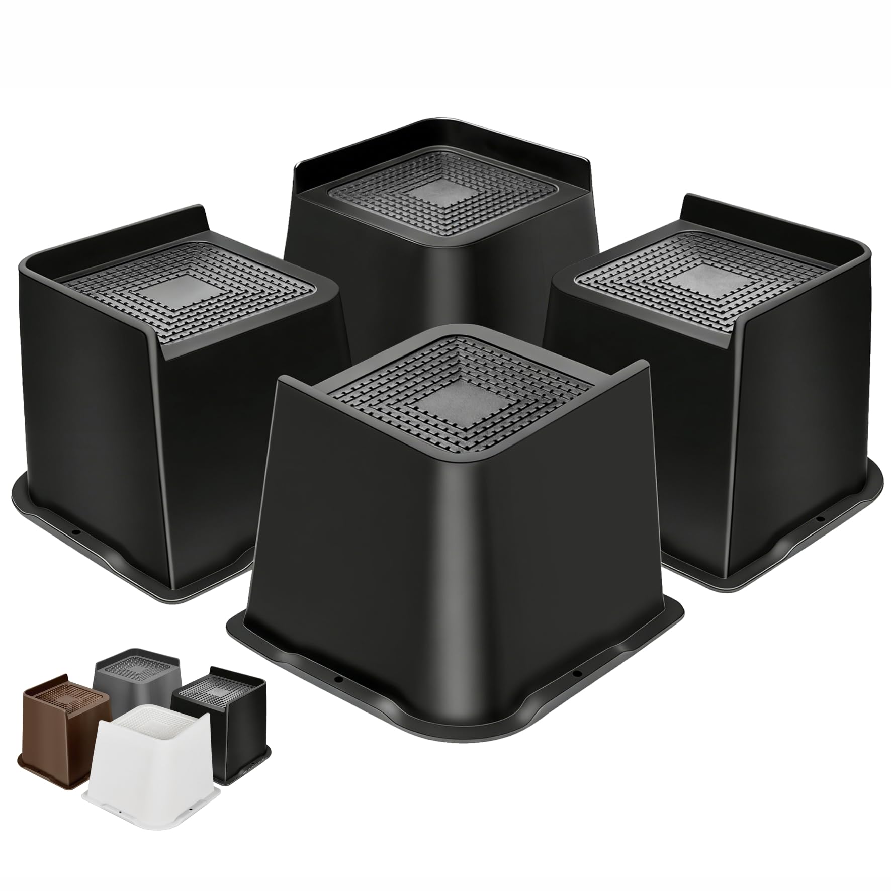 MixDora Bed Risers Heavy Duty 4 inch Furniture Risers L-Shape Table Riser Chair Raisers Lifter for Sofas Couches Desks Set of 4 Pack