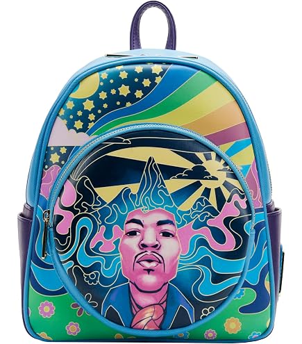Loungefly Jimi Hendrix Psychedelic Landscape Zip Mini Backpack 9” x 10.5” x 4.5” Loungefly Jimi Hendrix Psychedelic Landscape | Mercari main image 3