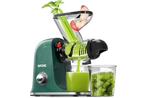 SiFENE Cold Press Juicer Machine Compact Single Serve Slow Masticating Juicer Vegetable and Fruit Juice Maker Squeezer Machin