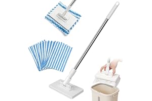 Snap Grip Mini Mop, Lazy Mop with Convenient Cloth Changing, No-Touch Automatic Gripping Flat Mopping for Floor, Wall, Window