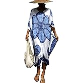 CHERRY CAT Women Beachwear Long Beach Coverups Kaftan Casual Caftan Swimwear Cover ups