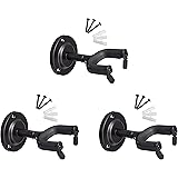 Amazon Basics Wall Mount Auto Lock Hanger Holder for Acoustic Electric Bass Guitar - Round Base, 3-Pack