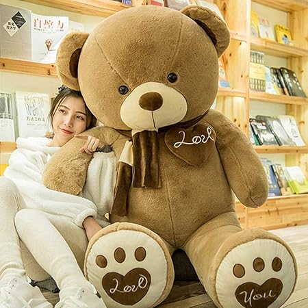 Amazon ぬいぐるみ 特大 くま テディベア 誕生日 プレゼント ギフト 可愛い熊 クマ 子供 クリスマス バレンタインデー トレーナークマ 手触り ふわふわ 抱き枕 ブラウンスカーフ熊 100cm ぬいぐるみ おもちゃ