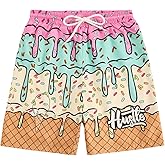 Floerns Boy's Patchwork Drawstring Waist Printed Summer Boho Track Shorts