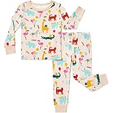 PATPAT Bamboo Viscose Pajama Sets for Toddler Boys & Girls Baby Kids, Ultra-soft Snug fit Pjs Sleepers for Birthday Holiday