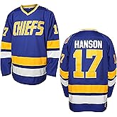 Hanson Brothers Hockey Jersey 16 Charlestown Chiefs 17 Jeff Slap Shot 18 Movie Hockey Jersey Blue White S-3XL