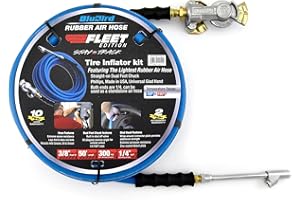 BLUBIRD BBFLT3850 3/8" x 50' Fleet Edition Tire Inflator Kit, Lightest, Strongest, Most Flexible, 300 PSI, 50F to 190F Degrees, High Strength Polyester Braided