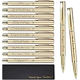 Seajan 20 Set Teacher Appreciation Gifts Pens with Thank You Boxes Inspirational Teacher Thank You Gifts Black Ink Ballpoint Pens Motivational Quote Valentine Appreciation Office Supplies(Gold)