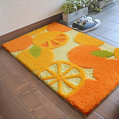 Amazon 玄関マット 柑橘 50 80 Cm 洗える 和 北欧 日本製 滑り止め イシバシ オリジナル マット 玄関マット オンライン通販