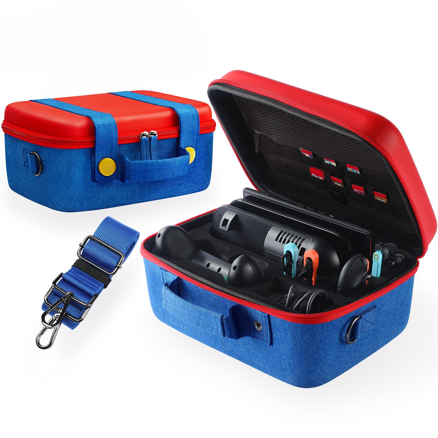 Switch 2 All in One Carrying Case for Nintendo Switch 2025 Console & Accessories, Portable Large Capacity Carry Storage for Travel, Hard Shell Case Cute for Switch2, Dock, Pro Controller&Joypads