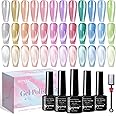 SUPWEE Cat Eye Gel Nail Polish - 12 Colors Silk Cateye Nail Polish Gel with Magnetic Stick Ceramic Moonlight Magnetic Gel Polish High Glossy Shine Effect Nail Art Manicure Home DIY for Women Girl
