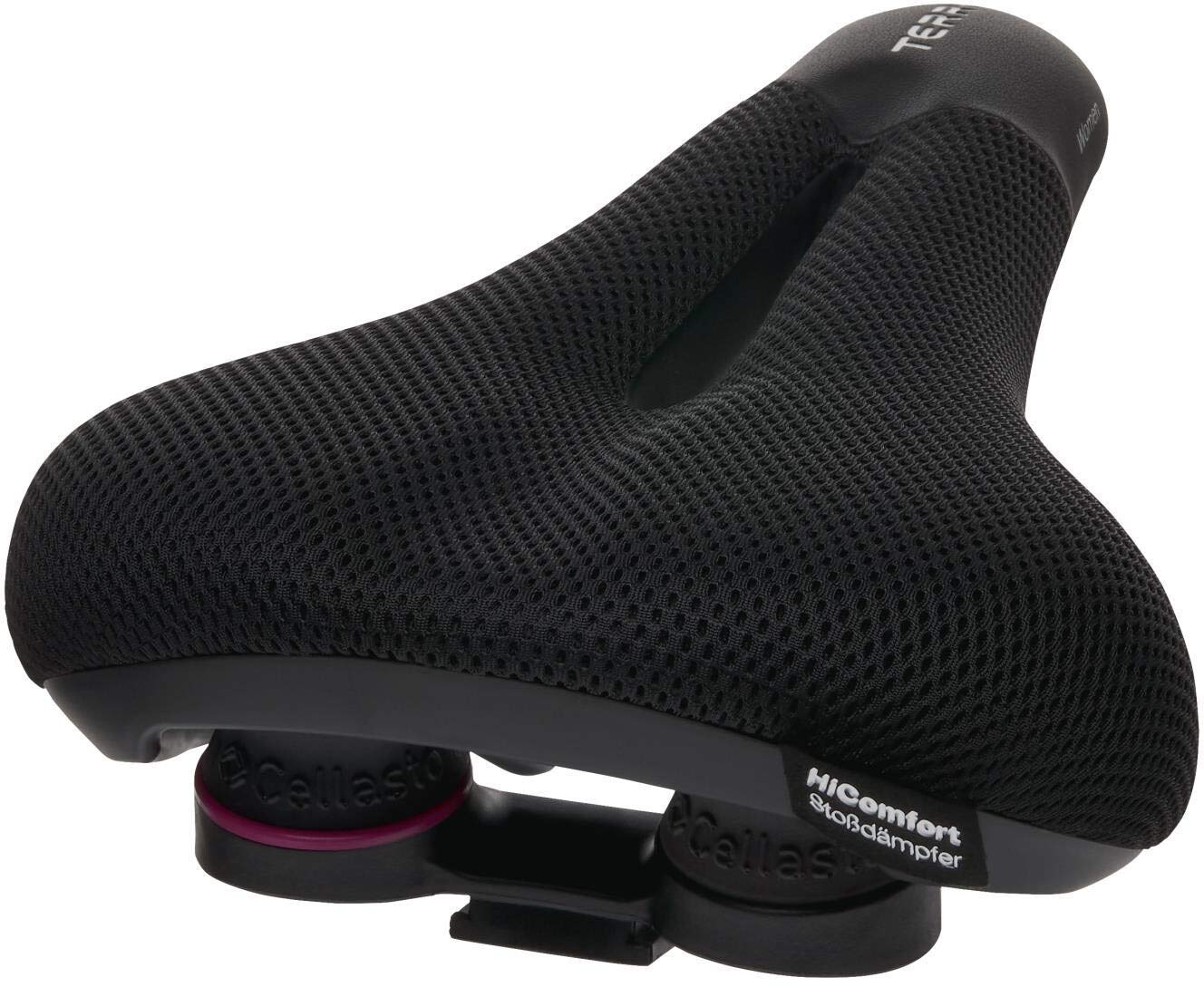 Terry Fisio ClimaVent Gel Max Woman Saddle with Light FeC Steel Frame and ClimaVent Outer Material in Black, Seat Width: 12 cm - 15 cm, 423 003 76