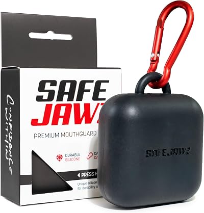 SAFEJAWZ Premium Mouthguard Case with Carabiner Clip Black