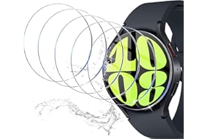 CWQZGUF [6 Pack Galaxy Watch 6 / Watch 5 / Watch 4 44mm Tempered Glass Screen Protector, High Clarity, Anti-Shatter, Bubble Free for Samsung Watch 6/5/4 44mm Screen Protector
