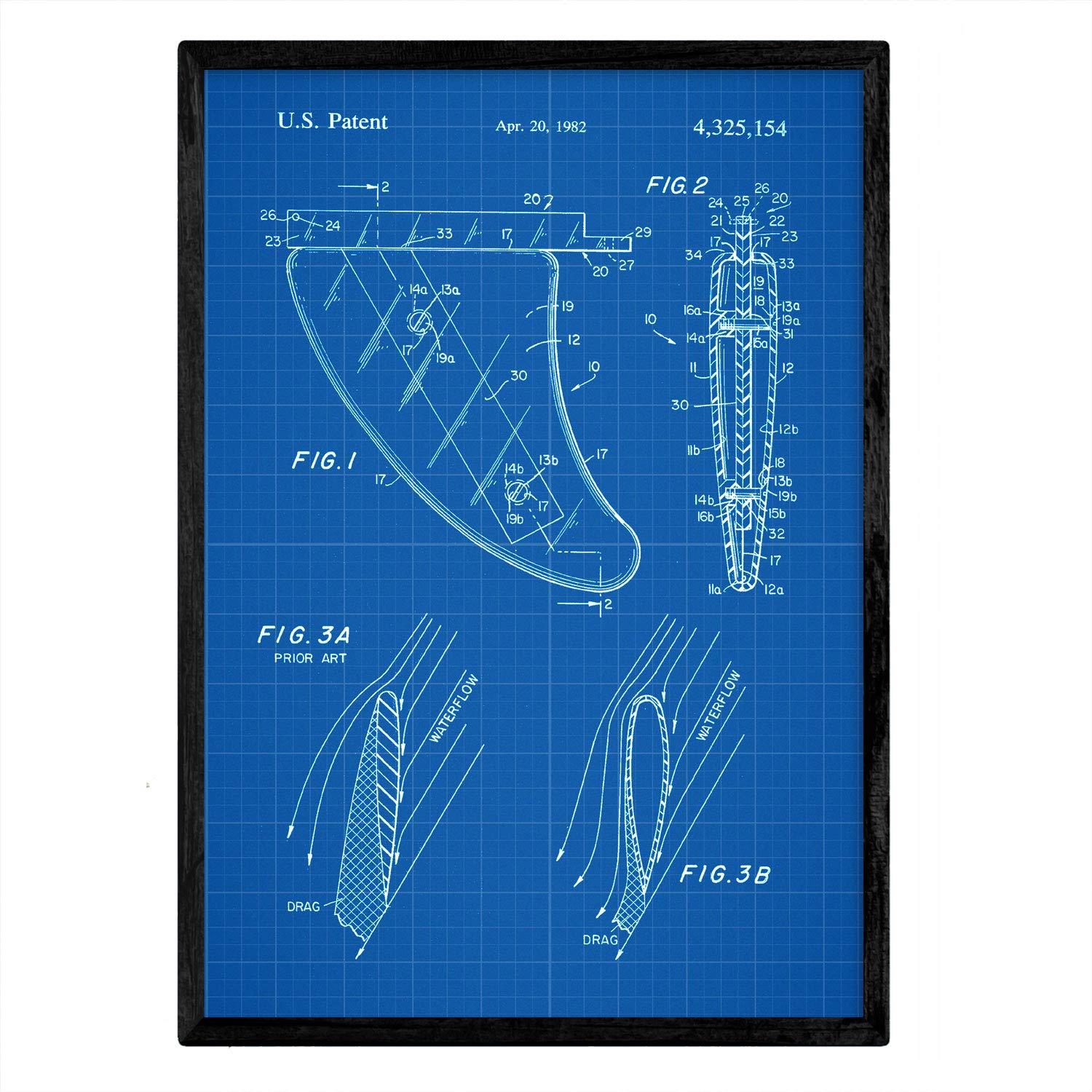 Nacnic Poster patent Fin. Sheet with old design patent A3 size with blue background